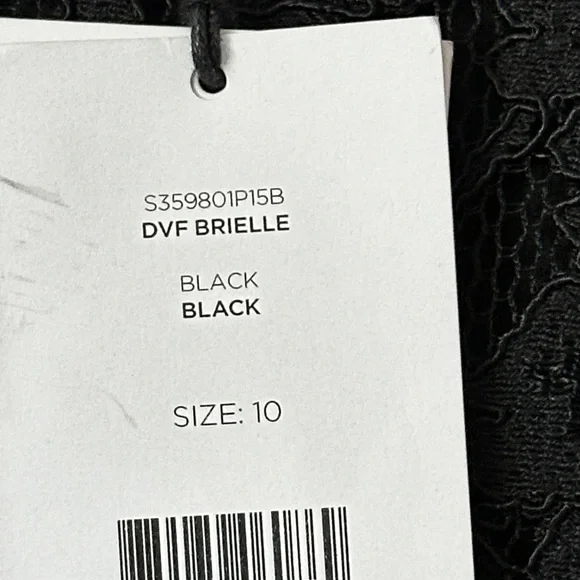 NWT Diane von Furstenberg Brielle Long-Sleeve Lace Top Size 10, scalloped edges - Picture 7 of 14